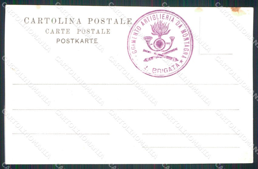 Militari Reggimentali Artiglietria Montagna IIª Brigata Alpini cartolina KF5819 – retro
