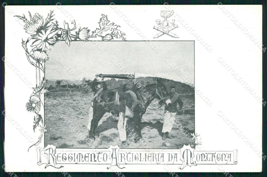 Militari Reggimentali Artiglietria da Montagna Alpini cartolina KF5822 – fronte