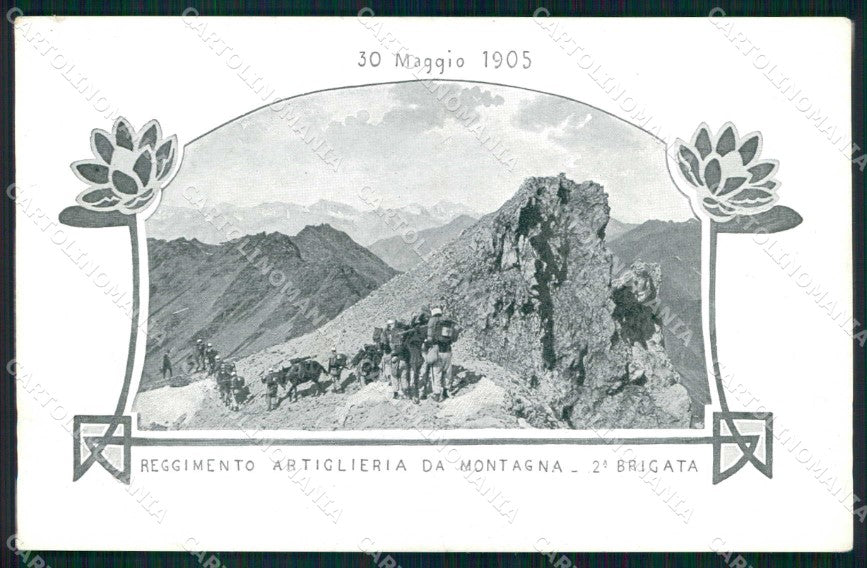 Militari Reggimentali Artiglietria Montagna IIª Brigata Alpini cartolina KF5824 – fronte
