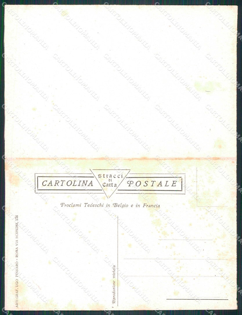 WW1 WWI Patriottismo Proclami Tedeschi in Belgio Francia doppia cartolina KF5832 – retro