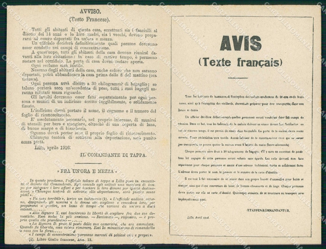 WW1 WWI Patriottismo Proclami Tedeschi in Belgio Francia doppia cartolina KF5835 – fronte