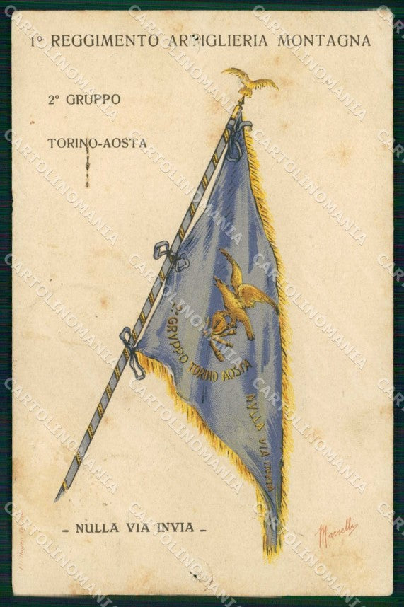 Militari Reggimentali 1° Regg. Artiglieria Montagna Alpini FORI cartolina KF5852 – fronte