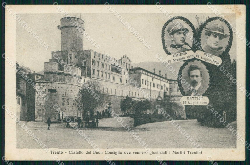 Trento città Battisti Filzi Chiesa WW1 WWI Patriottismo Alterocca cp KF5853 – fronte