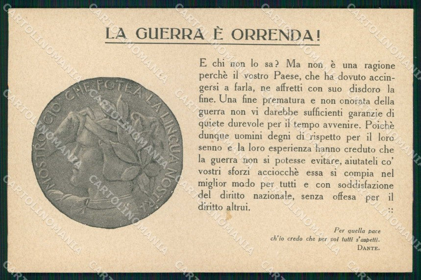 WW1 WWI Propaganda Società Dante Alighieri Milano cartolina KF5863 – fronte