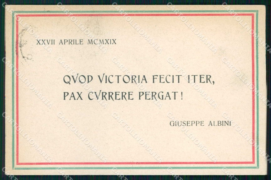 WW1 WWI Propaganda Tricolore Allenza Femminile Bologna Albini cartolina KF5877 – fronte
