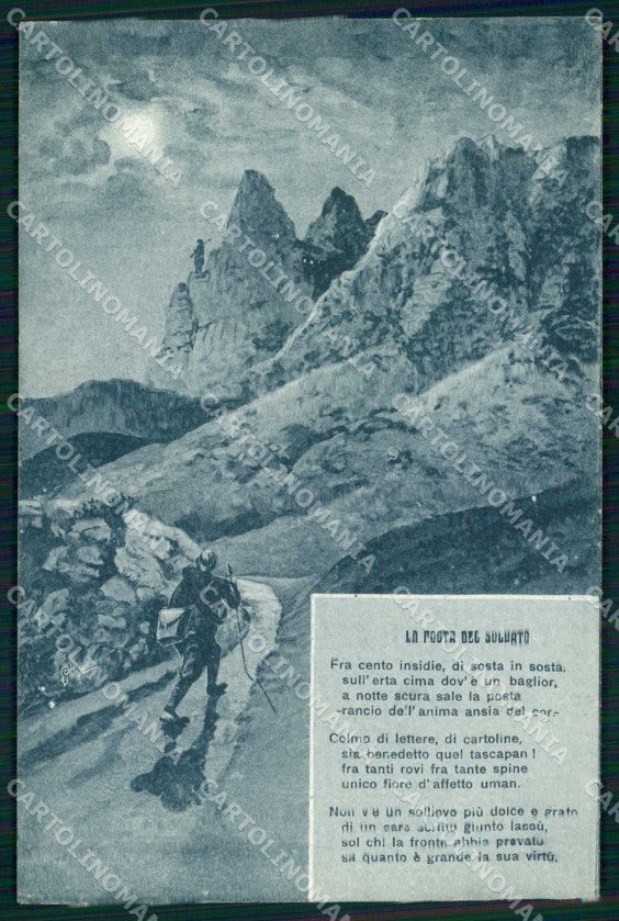 WW1 WWI Militari La Posta del Soldato Schio PIEGHINE cartolina KF5880 – fronte