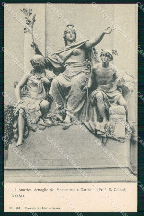 Roma città Monumento Garibaldi America Gallori cartolina KF5902 – fronte