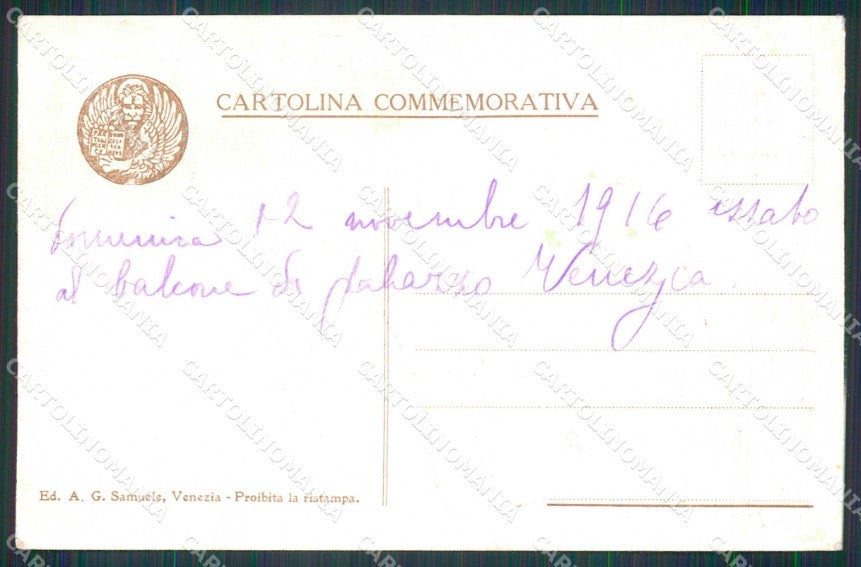 WW1 WWI Propaganda Bandiera S. Marco Palazzo Venezia Roma PIEGA cartolina KF5910 – retro