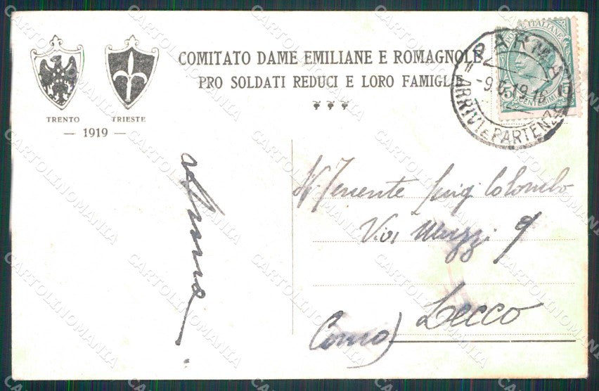 WW1 Propaganda Trieste Dame Emiliane Romagnole Pro Soldati PIEGHE cp KF5911 – retro