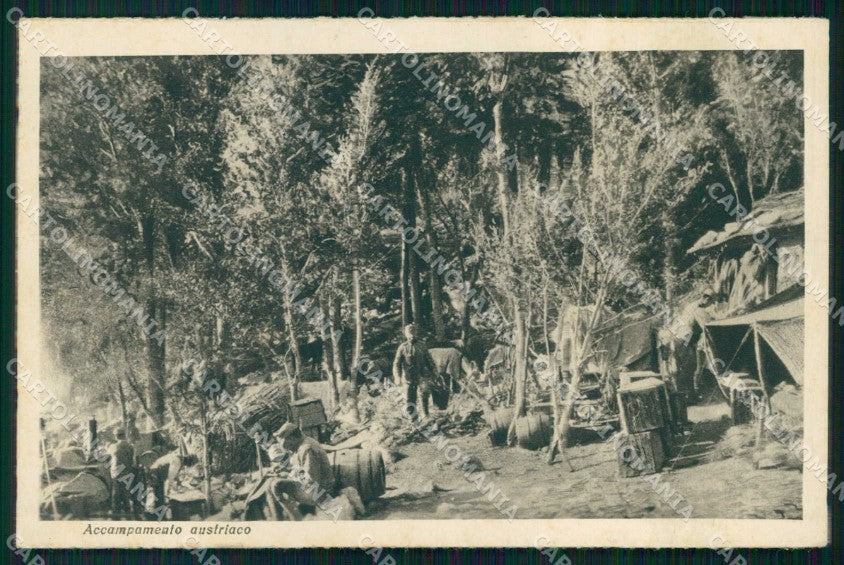 WW1 WWI Militari Accampamento Austriaco cartolina KF5918 – fronte