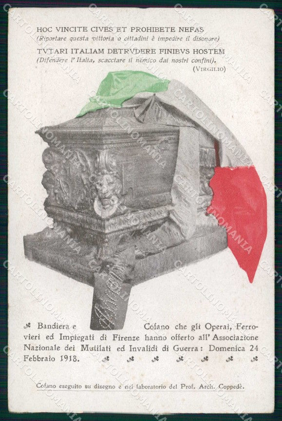 WW1 WWI Miliatri Tricolore Pro Soldati Ciechi Firenze cartolina KF5932 – fronte