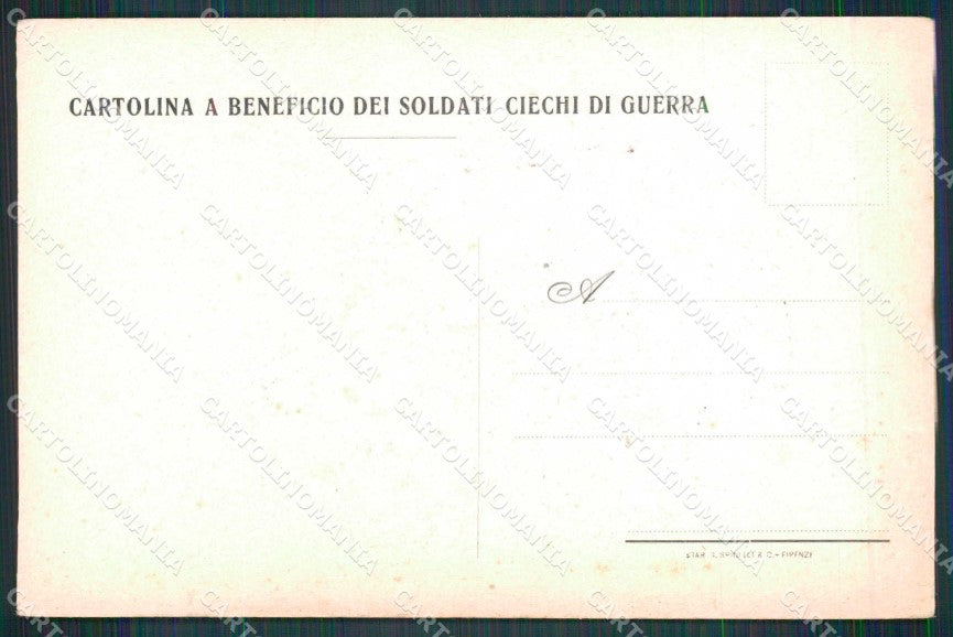 WW1 WWI Miliatri Tricolore Pro Soldati Ciechi Firenze cartolina KF5932 – retro