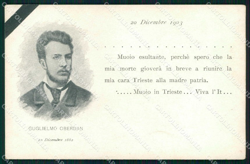WW1 WWI Patriottismo Pro Trieste Oberdan Genova cartolina KF5936 – fronte