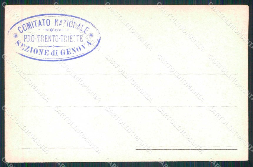 WW1 WWI Patriottismo Pro Trieste Oberdan Genova cartolina KF5936 – retro