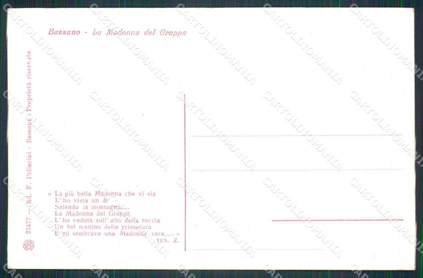 Vicenza Bassano del Grappa Madonna cartolina KF5945 – retro