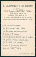 WW1 WWI Patriottismo Giuramento di Torino Frola cartolina KF5946 – fronte