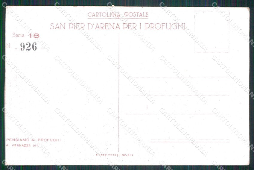 WW1 WWI Militari Genova Sampierdarena per i Profughi cartolina KF5949 – retro