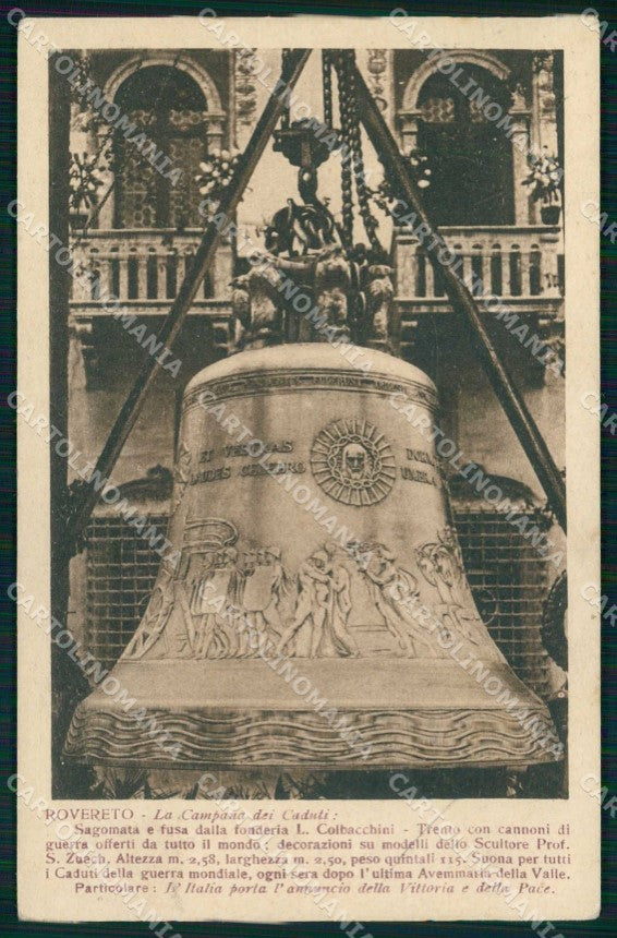WW1 WWI Patriottismo Rovereto Campana dei Caduti cartolina KF5951 – fronte