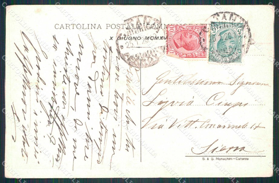 WW1 WWI Trieste Croce Bianca Catania Sanfilippo PIEGHINE cp KF5957 – retro