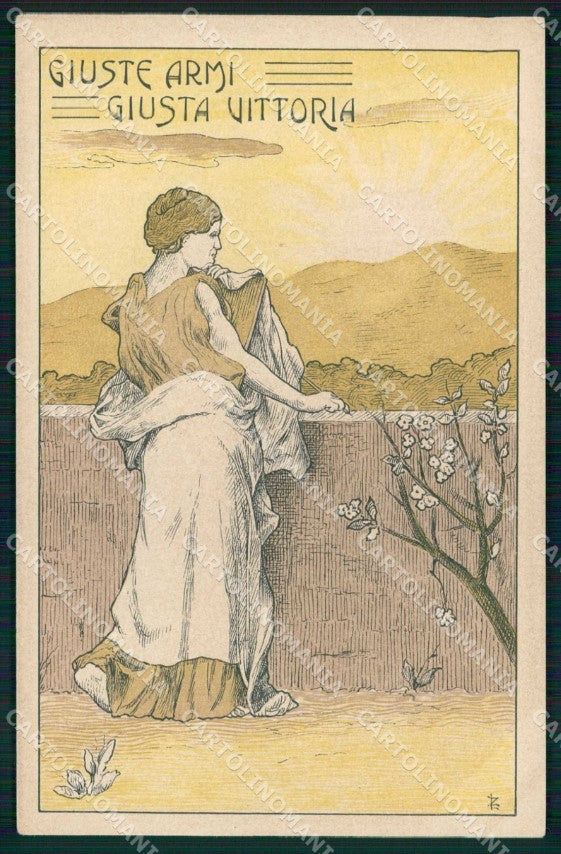 WW1 Patriottismo Famiglie Soldati Giuste Armi Giusta Vittoria cartolina KF5975 – fronte