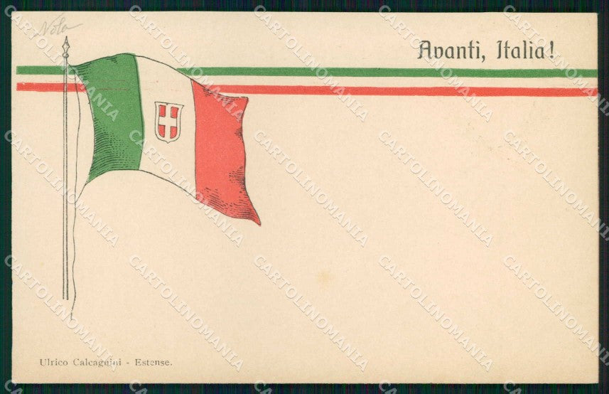 WW1 WWI Patriottismo Tricolore Napoli Brusciano cartolina KF5980 – fronte