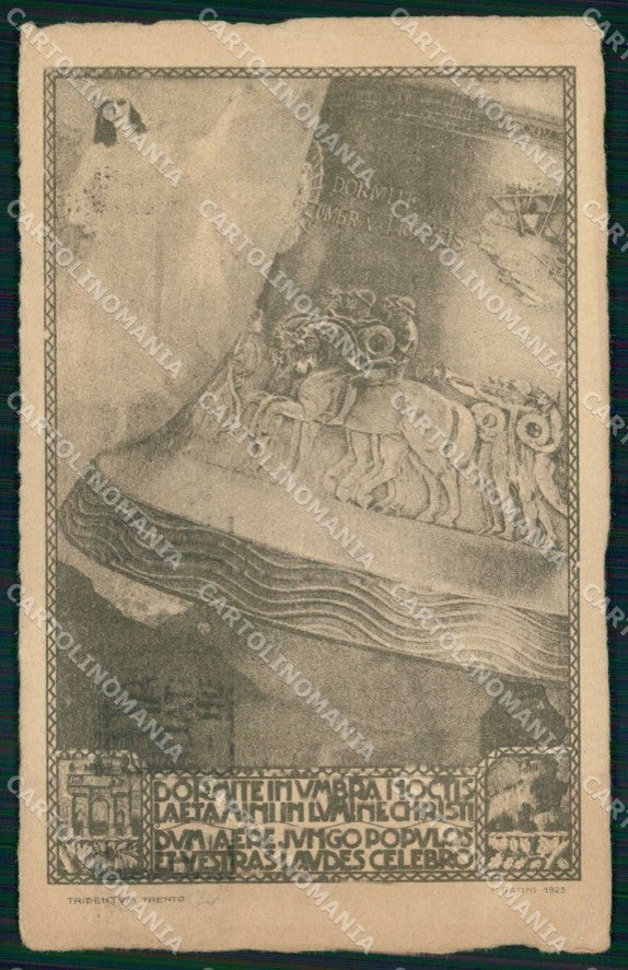 WW1 WWI Patriottismo Rovereto Campana dei Caduti PIEGA cartolina KF5985 – fronte