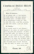 WW1 Patriottismo Tricolore Pro Fratelli Friulani Contini Levi cartolina KF5990 – fronte