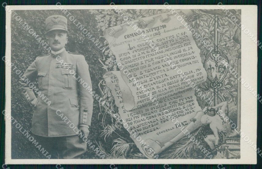 WW1 WWI Militari Gen. Diaz Armistizio foto cartolina KF5999 – fronte