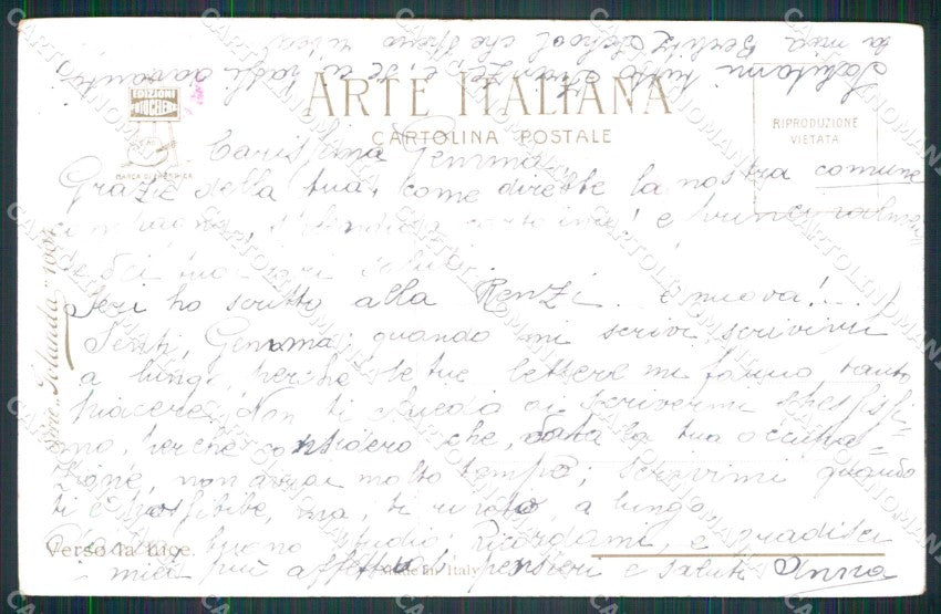 WW1 WWI Patriottismo Tricolore Bandiera Verso la Luce Venzilla cartolina KF6003 – retro