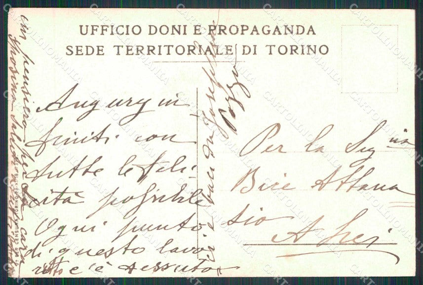 WW1 WWI Propaganda Doni Sede Territoriale di Torino Savoia cartolina KF6006 – retro