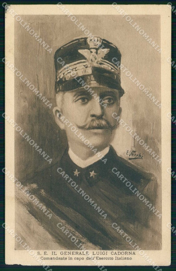 Politica Personaggi WW1 Gen. Luigi Cadorna Vecchi ABRASA cartolina KF6008 – fronte