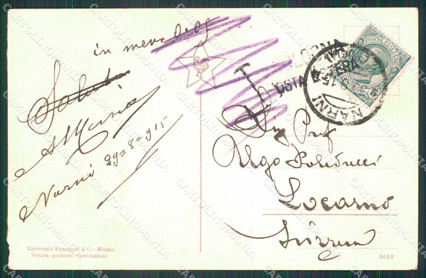 Politica Personaggi WW1 Gen. Luigi Cadorna Vecchi ABRASA cartolina KF6008 – retro