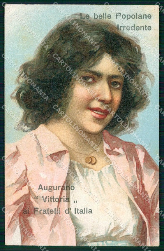 WW1 WWI Patriottismo Canzone di un Irredento Lady cartolina KF6019 – fronte