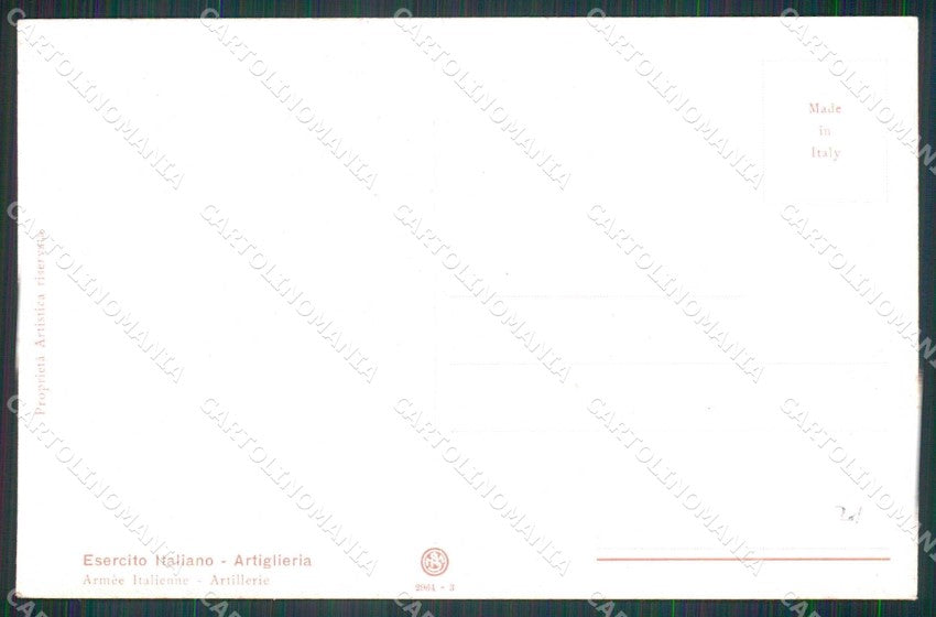 Militari Esercito Italiano Artiglieria Paoletti serie 2964 cartolina KF6023 – retro