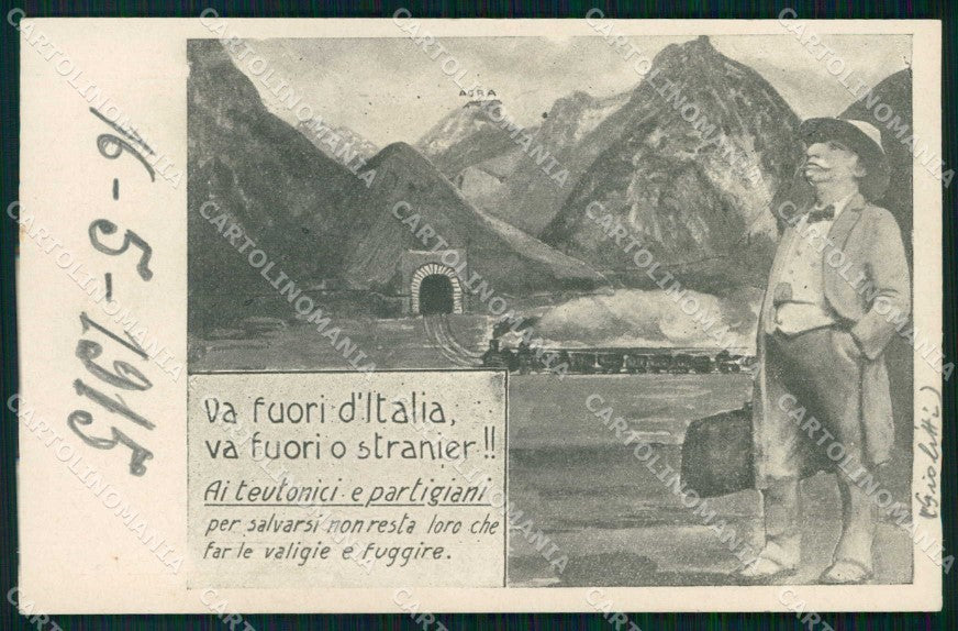 WW1 WWI Propaganda Giolitti Agra Fuori Italia cartolina KF6033 – fronte