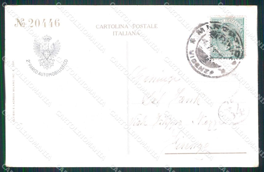 Militari Reggimentali 2° Parco Automobilistico CRI cartolina KF6035 – retro