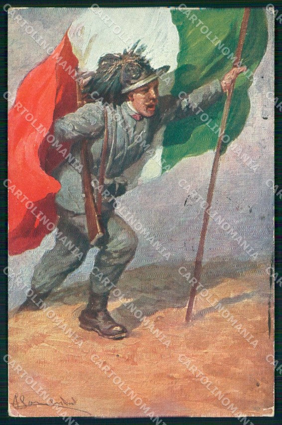 WW1 WWI Propaganda Tricolore Bersaglieri PIEGHINE cartolina KF6040 – fronte