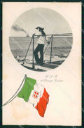 WW1 Militari Regia Marina Savoia Umberto Patriottismo Tricolore cartolina KF6062 – fronte