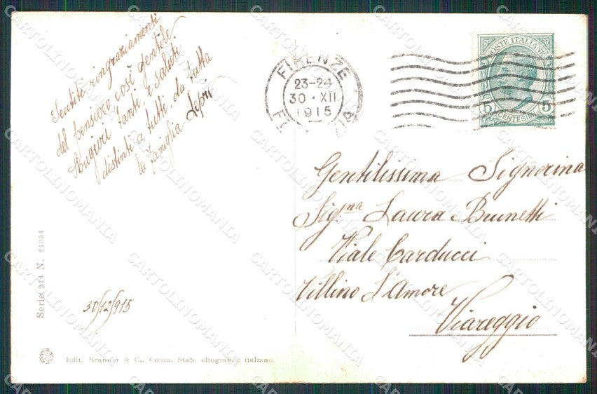 WW1 Militari Regia Marina Savoia Umberto Patriottismo Tricolore cartolina KF6062 – retro