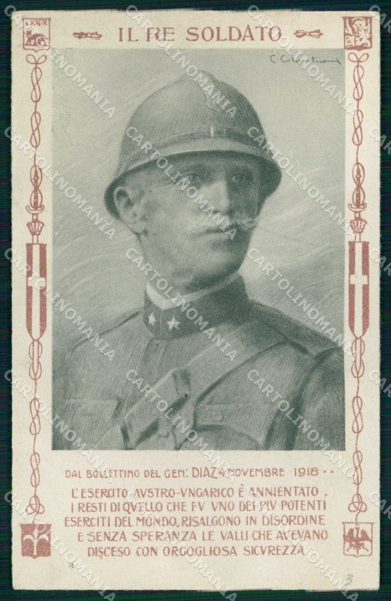 Reali Royalty Militari Vittorio Emanuele III di Savoia Diaz cartolina KF6072 – fronte