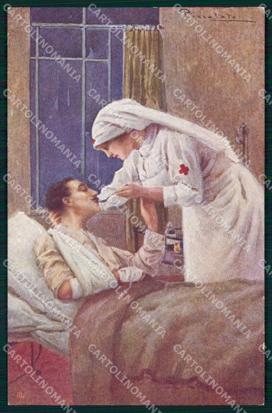 WW1 WWI Pro Croce Rossa CRI Milano Nurse Pizzolato cartolina KF6107 – fronte