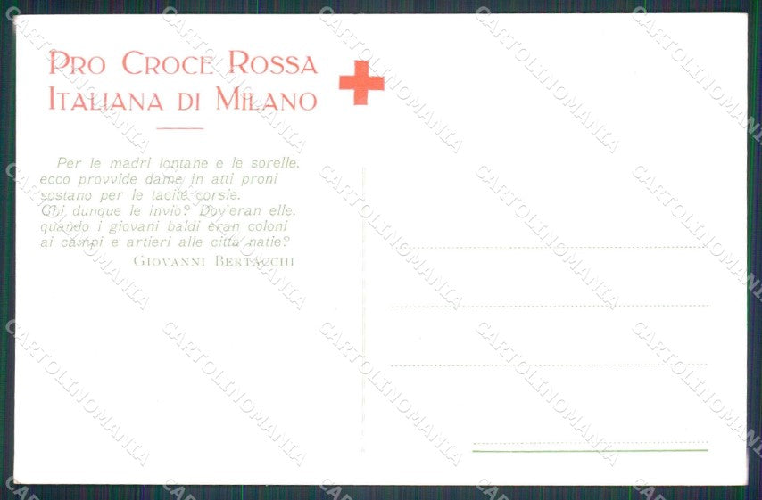 WW1 WWI Pro Croce Rossa CRI Milano Nurse Pizzolato cartolina KF6107 – retro