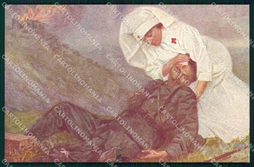 WW1 WWI Pro Croce Rossa CRI Milano Nurse Pizzolato cartolina KF6109 – fronte