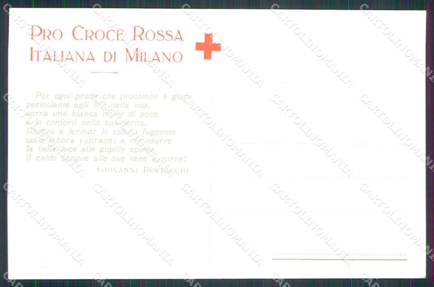WW1 WWI Pro Croce Rossa CRI Milano Nurse Pizzolato cartolina KF6109 – retro