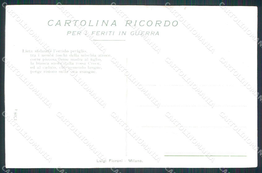 WW1 WWI Feriti Guerra Croce Rossa CRI Nurse Pizzolato cartolina KF6110 – retro