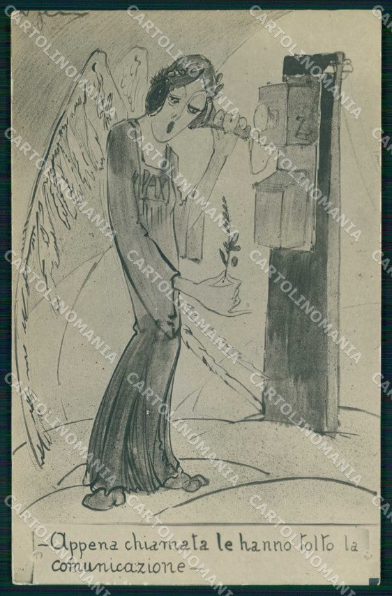 WW1 WWI Allegoria Pace Telefono foto cartolina KF6111 – fronte