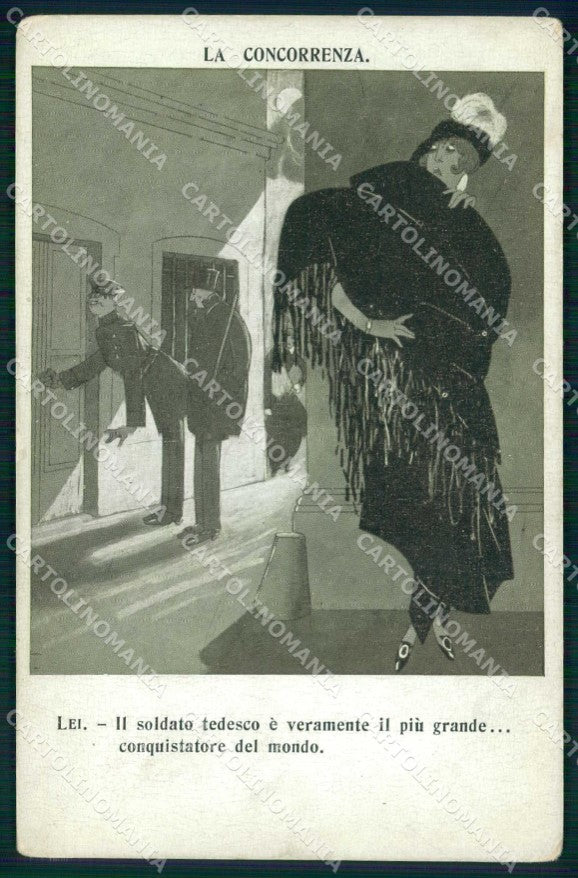 WW1 WWI Propaganda Anti Tedesca Anti German cartolina KF6117 – fronte