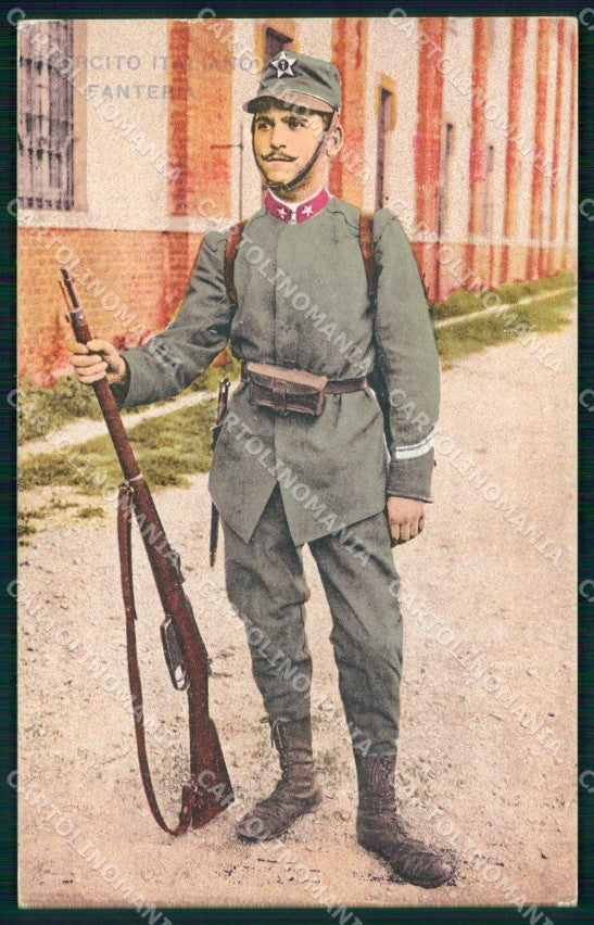 Militari Esercito Italiano Fanteria Uniforme serie 7011cartolina KF6122 – fronte