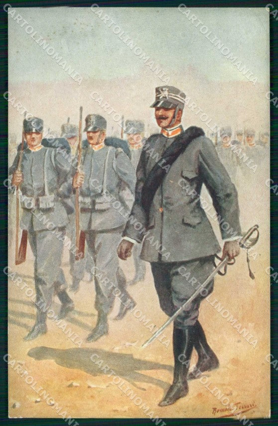 Militari Esercito Italiano Fanteria Uniforme serie 2580 Tessari cartolina KF6126 – fronte