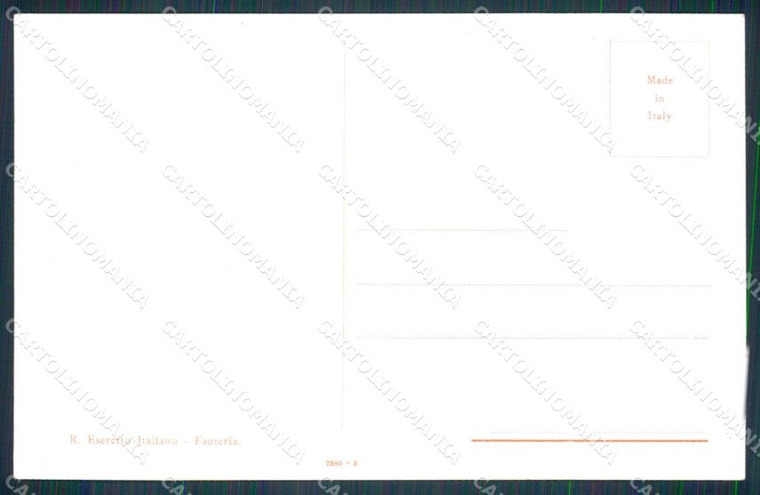 Militari Esercito Italiano Fanteria Uniforme serie 2580 Tessari cartolina KF6126 – retro
